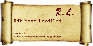 Rötzer Loránd névjegykártya